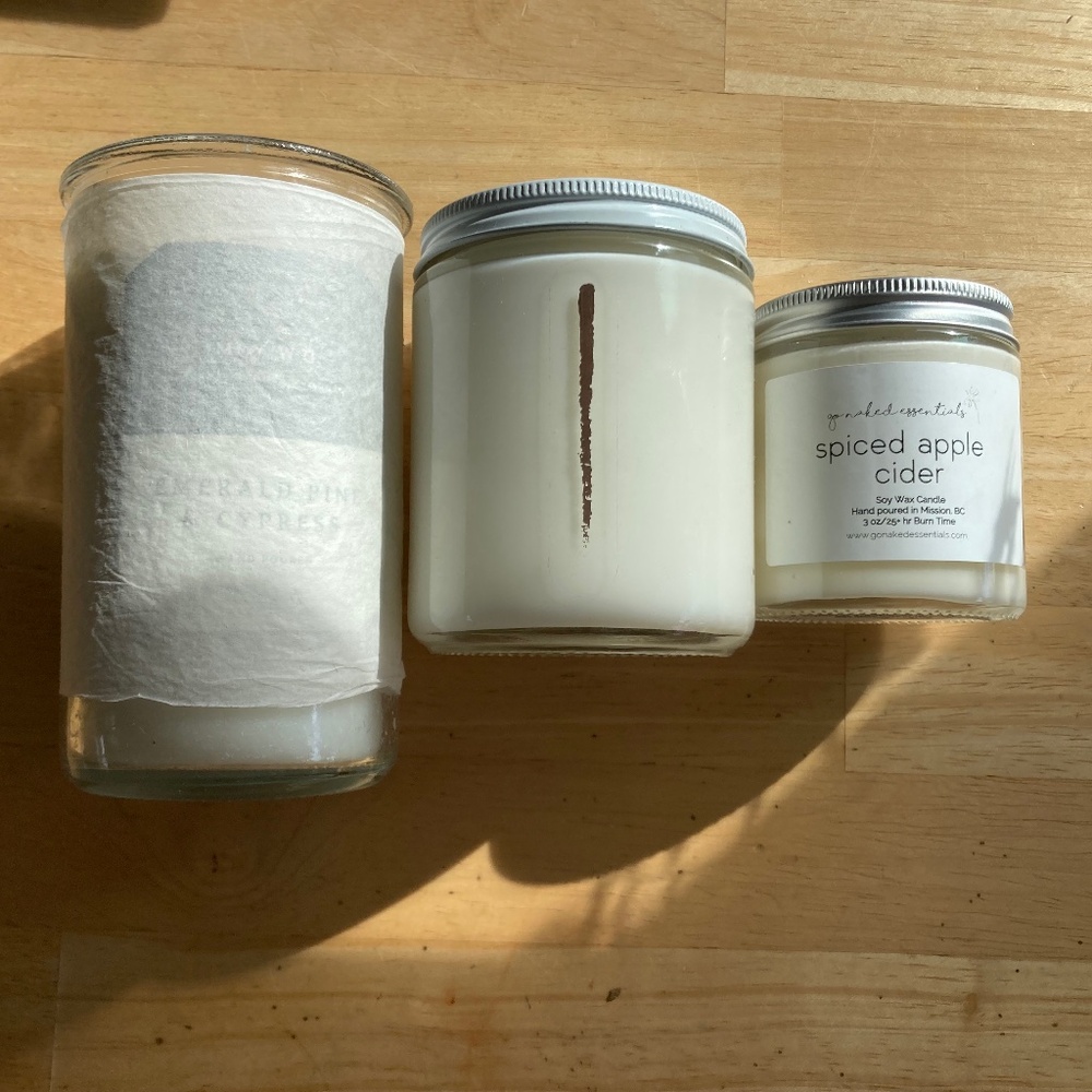 3 natural candles brand new